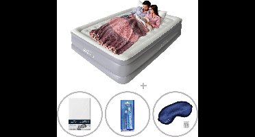 AeroRest Supreme Plush XL 2-persoons luchtbed | 210 x 152 x 46 cm | Inclusief bijpassend hoeslaken + reparatiekit + twee slaapmaskers | Extra lang 210 cm | Ideaal voor lange mensen