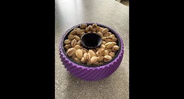 Stijlvolle Pistache Kom 15 cm Paars en Zwart - Geproduceerd met 3D-printen