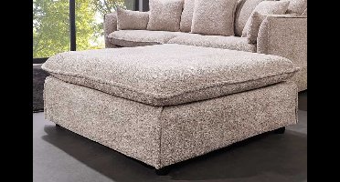 Grote kruk HEAVEN 100cm champagne beige Bouclé Ottomaanse lente kern - 44186