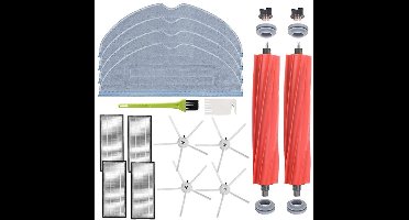 Stofzuigeraccessoires - Accessoirekit - geschikt voor iRobot Roomba-stofzuigers (i7, i7+, E5, E6, 800/900-serie) - 2 hoofdborstels, 4 filters, 4 zijborstels en 4 dweildoeken