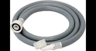 Wasmachine Inlaatslang - Trommel Wasmachine Inlaatslang - Wasmachine Slang - 1.5m Inlaatslang - Geschikt voor Wasmachines en Vaatwassers - Grijs - Kunststof - 1 Stuk