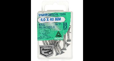 Deltafix - Spaanplaatschr. torx 6.0x90mm rvs 25st