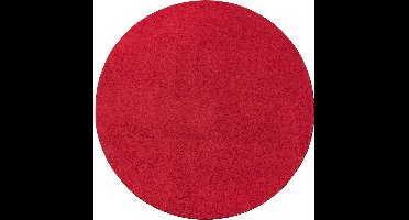 Mia’s Teppiche Taos – superzacht kortflor vloerkleed met antislip rug, wasbaar, rood, 200 cm rond