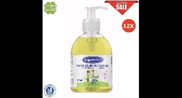 Vloeibare Marseillezeep voor de handen van tuiniers 12x300ml | verrijkt met essentiële citroenolie | Superclair