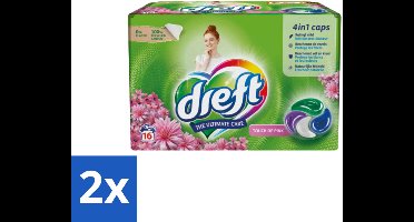 Dreft - Wasmiddelcapsules - Touch of Pink - Geurige verzorging - 16 Wasbeurten - Voordeelverpakking - 2 stuks