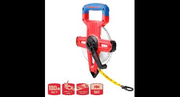 WORKPRO WP263005 Meetlint op Haspel 100 m – Fiberglass – Professioneel