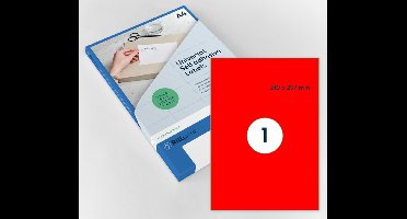 Etiket rillprint 210x297mm fluorrood 100 etiketten