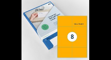 Etiket rillprint 105x74mm fluoror 800 etiketten