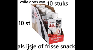 Flamingo DELI YUMM eend -10 x 90 gr = 900 gram vloeibare snack - eend - voor uw schattige vriend. ideaal op likpad, gekoeld in frigo - ingevroren als ijsje - zeer lekker prijsvoordeel door hoeveelheid.