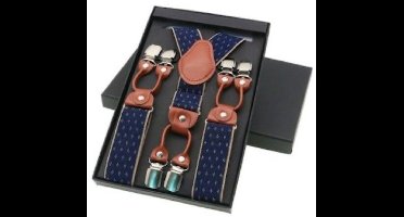 Royal blue met goud bretels - Heren bretels - volwassenen