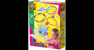 SES Creative - Hobby Pink - Easy Diamonds Armbanden - Knutselen Meisjes - Armbandjes maken - Vanaf 6 jaar