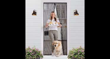 Madampaola – Deurgordijn – Zwart – 95 x 235 cm – Magnetisch sluitend – Inkortbaar – Vliegwerend