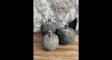 Olielamp S convex rond bruin