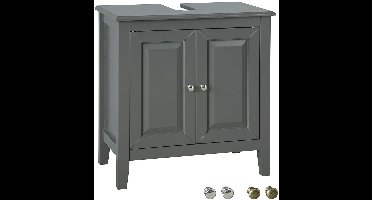 SoBuy FRG202-DG Wastafelkast Grijs - Houtcomposiet Badkamermeubel