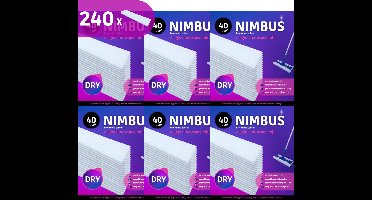 NIMBUS Magic Floorwipes Refill (240x) - Droge Vloerdoekjes (Niet XXL) - Geschikt voor Swiffer Vloerwisser