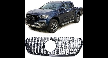 Sportgrille Grill Zwart Glans Chrome Bies voor Mercedes X Klasse W470 (2017-2020) Sportieve Look & Perfecte Pasvorm