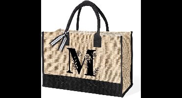 Boraboi® Gepersonaliseerde canvas draagtas met stijlvolle initialen voor elke gelegenheid