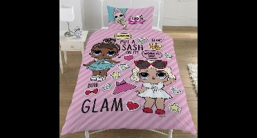 LOL Surprise dekbedovertrek 140 x 200 cm, LOL dekbed, 1 persoons dekbedovertrek, LOL dekbedovertrek