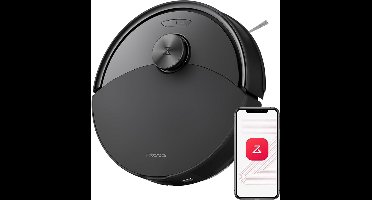 Roborock Q10 S5 Robotstofzuiger– 10000 Pa Zuigkracht–Dubbele Anti-klitfunctie–VibraRise 2.0-Systeem– 8 mm Dweillift– PreciSense LiDAR-navigatie–Obstakelvermijding– APP–Zwart