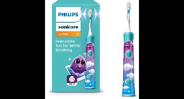 Philips Sonicare for kids - Elektrische Tandenborstel voor kinderen - Blauw - incl. extra opzetborstel - HX6322/04