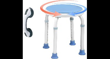 DailySupplies® Douchekruk Inklapbaar - Douchestoel - Wit en Blauw