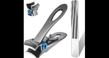 PULUZ Extra grote teennagelknipper met lange handgreep - 17 mm brede bekopening, zwaar uitgevoerd voor dikke teennagels, senioren, mannen, volwassenen, zilver