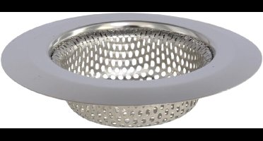 Gerimport gootsteen zeefje DIA - D9 cm - zilver - metaal - wasbak - keukenaccessoires