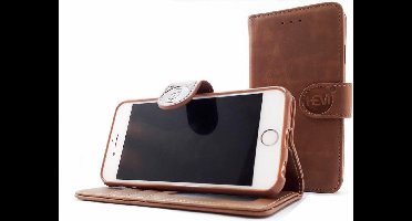 HEM hoesje geschikt voor Samsung Galaxy A6 Plus (2018) - Bronzed Brown Leren Portemonnee Hoesje - Lederen Wallet Case TPU meegekleurde binnenkant- Book Case - Flip Cover - Boek - 360º beschermend Telefoonhoesje
