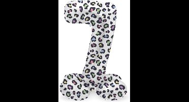 Folat - Staande folieballon Cijfer 7 Bright Panther - 41 cm