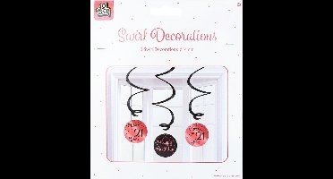 Swirl decorations rose/black - 21