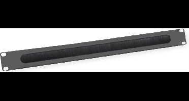 VALUE 19" Kabel doorvoerstrook 1 HE met borstel, zwart