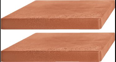 2x Stuks plantenonderzetters/multirollers vierkant terracotta kunststof 40 cm - Trolleys voor kamerplanten
