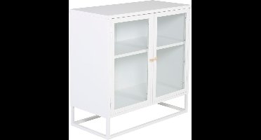 Bakal dressoir 2 glasdeuren, 2 planken, wit.