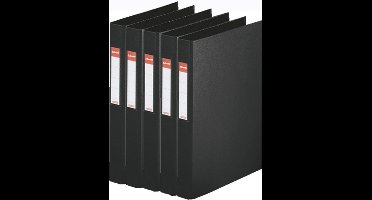 Esselte Ringband mappen/ordners - 5x - zwart - A4 - opbergen - kantoorartikelen