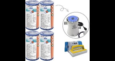 Bestway - Type IV filters geschikt voor filterpomp 58391 - 4 stuks & WAYS scrubborstel