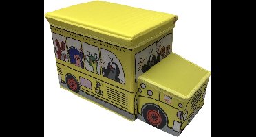Bino The Little Mol Opberg kist toy bus box met zitting