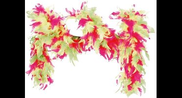 Boa gemeleerd neon pink/geel/groen 180cm 65gram