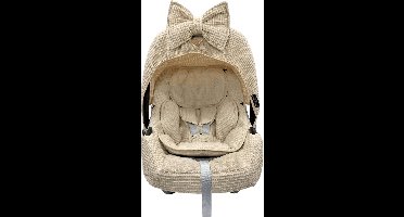 Wazzhappening - Maxi Cosi Cabriofix - i-Size hoes - Bobbie - karamel - zand - wafel - bamboe - voormalig Tinca