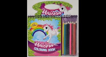 Unicorn kleurboek met potloden 21x26cm