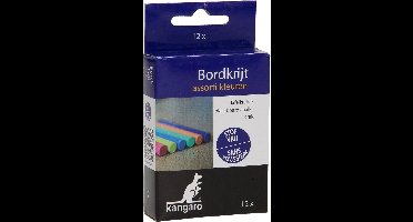 Kangaro bordkrijt - stofvrij - doos a 12 stuks - assorti kleuren - K-N12CD