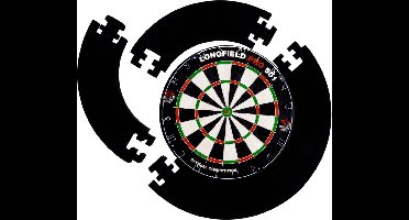 Dartbord Surround Zwart – 4-delige PU Foam Beschermring 27 mm – Muurbescherming voor Darten – Geschikt voor Elk Dartbord – Longfield