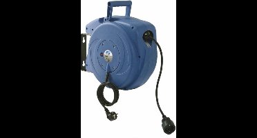 AS Schwabe 12611 Kabelhaspel voor aan de muur 15.00 m Zwart Randaarde haakse stekker, Penaarde stekker (type E)