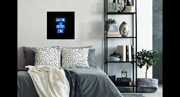 Game Poster - Gaming - Tekst - Gaming zone - Neon - Blauw - 50x50 cm