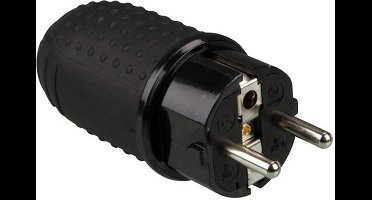 Perel Robuuste IP44 rubberen stekker, kracht en weerbestendig