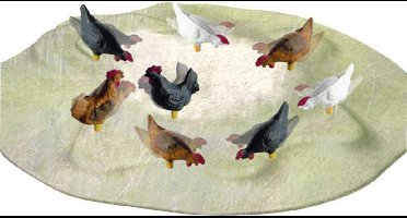 Viessmann Modelltechnik 1528 H0 8 kippen en hanen figuren Staand