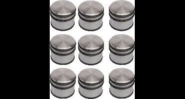12x GS deurstopper RVS 1,1kg - Voor binnen en buiten - Deurbuffer Ø9 x 8 cm
