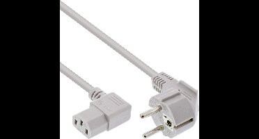 C13 (haaks/links) - CEE 7/7 (haaks) stroomkabel - 3x 0,75mm / grijs - 1 meter