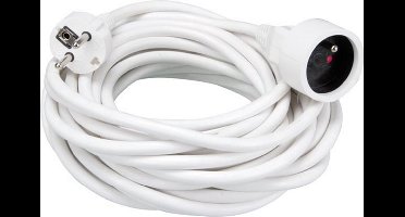 Perel Verlengkabel, H05VV-F 3G1.5, 10 m, 16 A/230 V, 3500 W, type E/F, voor binnen, pvc, wit