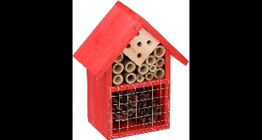 Lifetime Garden Insectenhotel - rood - 16 x 19 cm - Bijenhuis - hout
