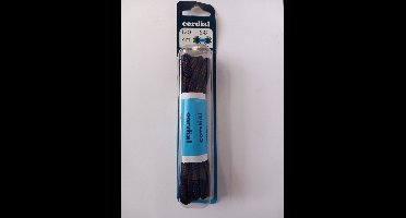 Cordial - Bergschoenveters -  blauw/bruin rond fijn geweven - veterlengte 120 6-8 gaatjes